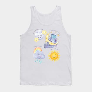 Spaceman with Love in dark font Tank Top